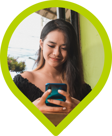 A girl on a cell phone